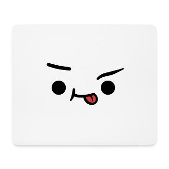 Kawaii Face: Cute Eyes & Smile Design - Mouse Pad (horizontal) - white - Front