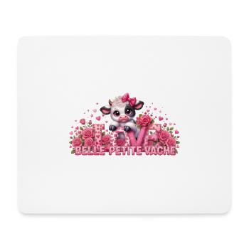 Vache Kawaii Amour et Roses - Tapis de souris (format paysage) - blanc - Devant
