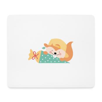 Écureuil avec cône d’école inscription à l’école - Tapis de souris (format paysage) - blanc - Devant