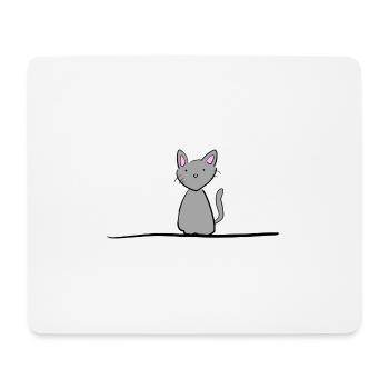 Grey Cat Line Animal Pet - Mouse Pad (horizontal) - white - Front