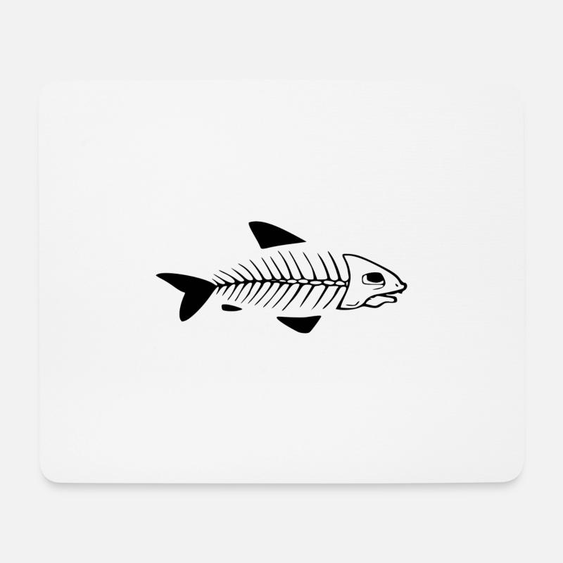 Fisch Skelett weiss - Mousepad (Querformat) - Weiß