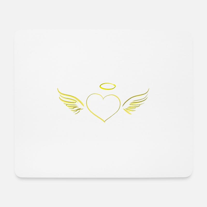 goldenes Herz Engel Symbol Flügel - Mousepad (Querformat) - Weiß