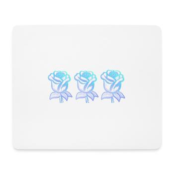 Three Roses Blue Glitter - Mouse Pad (horizontal) - white - Front