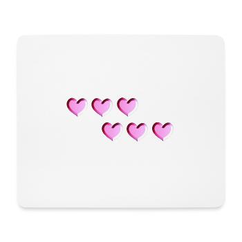 six hearts pink glitter - Mouse Pad (horizontal) - white - Front