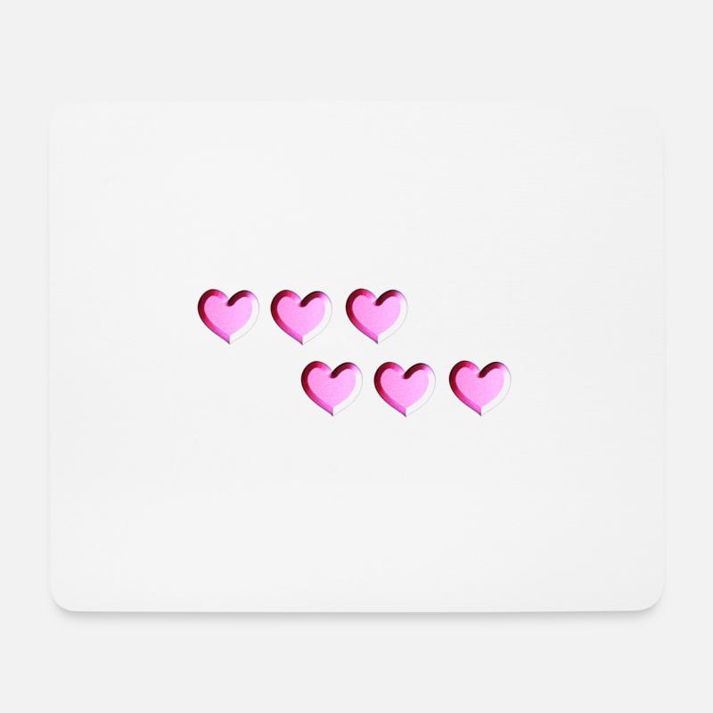 sechs herzen pink glitzer - Mousepad (Querformat) - Weiß