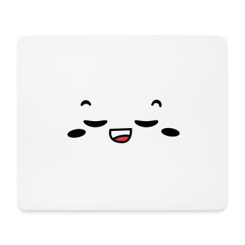 Kawaii Face: Cute Eyes & Smile Design - Mouse Pad (horizontal) - white - Front