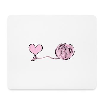Symbole du cœur laine ligne rose amour - Tapis de souris (format paysage) - blanc - Devant
