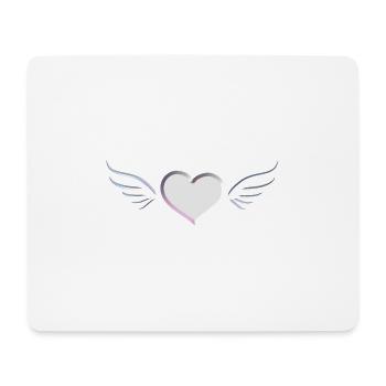 silver angel heart symbol - Mouse Pad (horizontal) - white - Front