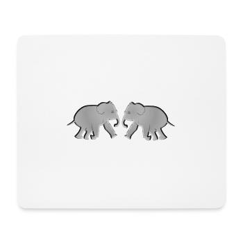 deux animaux éléphants animaux - Tapis de souris (format paysage) - blanc - Devant