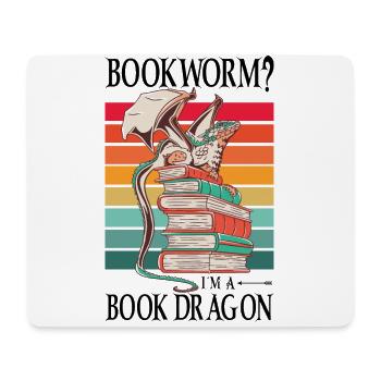 Dragons Bücher Drachen Lesen Bücherwurm - Mousepad (Querformat) - Weiß - Vorne