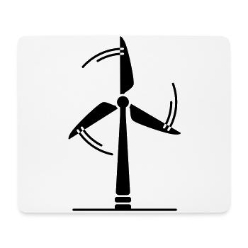 Wind turbine silhouette - Mouse Pad (horizontal) - white - Front