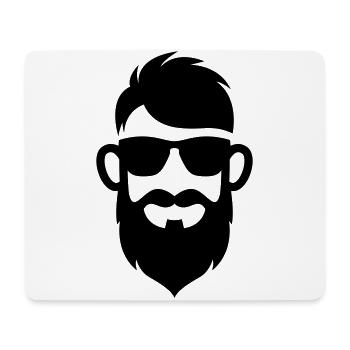 Symbole de barbe du visage - Tapis de souris (format paysage) - blanc - Devant