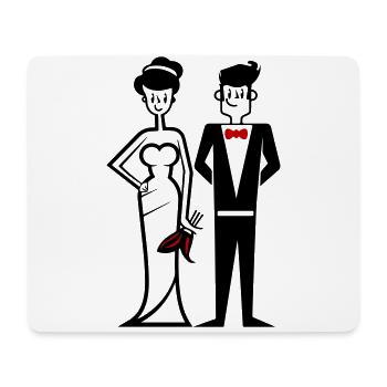 Mariage, Couple, Mariée, Marié - Tapis de souris (format paysage) - blanc - Devant