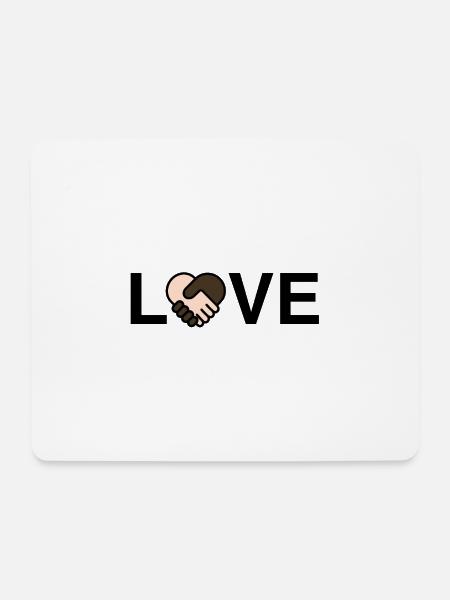 LOVE gegen Rassismus - Mousepad (Querformat) - Weiß