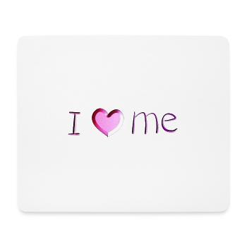 ich liebe mich schrift pink - Mousepad (Querformat) - Weiß - Vorne