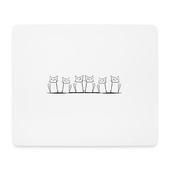 Katzen Katze Linie Haustiere cartoon - Mousepad (Querformat) - Weiß - Vorne