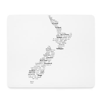 Nouvelle-Zélande - Carte - Tapis de souris (format paysage) - blanc - Devant