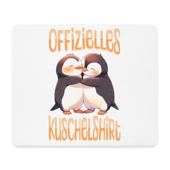 Chemise Officielle Câlin Pingouins Amour Coeur Mignon - Tapis de souris (format paysage) - blanc - Devant