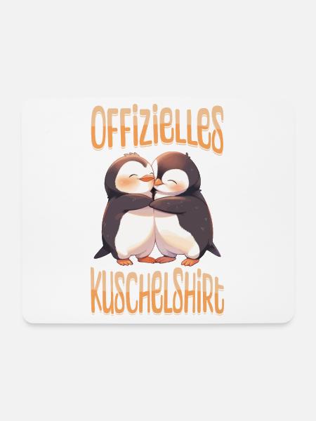 Offizielles Kuschelshirt Pinguine Liebe Herz Süß - Mousepad (Querformat) - Weiß
