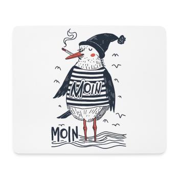 Moin Möwe Matrose Kapitän Seemann Nordsee Ostsee - Mousepad (Querformat) - Weiß - Vorne