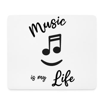 Musik - Music is my life - Note lachen - Mousepad (Querformat) - Weiß - Vorne