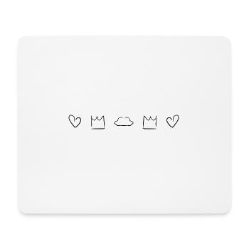 symboles de formes de nuages de couronne de cœurs - Tapis de souris (format paysage) - blanc - Devant