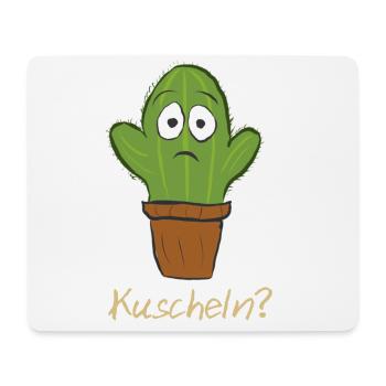 Cactus cuddle, squeeze, hug, gold - Mouse Pad (horizontal) - white - Front