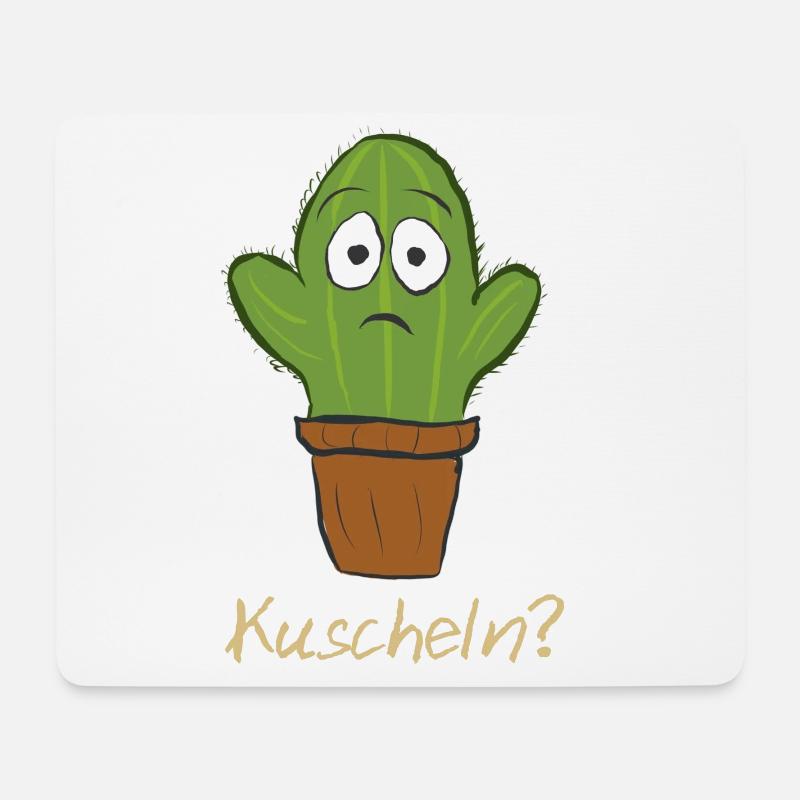 Kaktus Kuscheln, drücken, umarmen, gold - Mousepad (Querformat) - Weiß