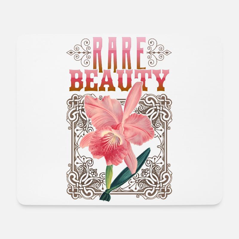 Orchidee, Orchideen, Vintage-Orchidee - Mousepad (Querformat) - Weiß