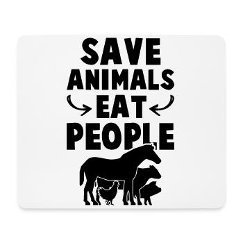 funny saying animal protection - Mouse Pad (horizontal) - white - Front