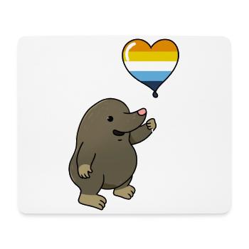 Maulwurf Herzballon Aroace Pride - Mousepad (Querformat) - Weiß - Vorne