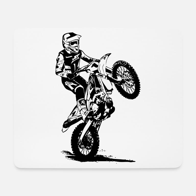 Moto Cross - Motocross - Supercross - MX - SX - Mousepad (Querformat) - Weiß