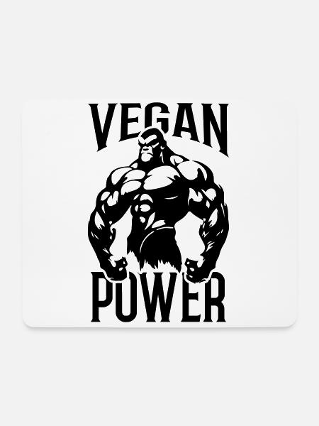 Gorilla Vegan Power - Mousepad (Querformat) - Weiß