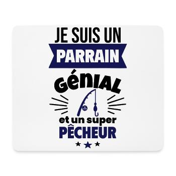Parrain génial et super pêcheur Pêche Pêcheur - Tapis de souris (format paysage) - blanc - Devant