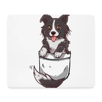 Pocket Cute Border Collie Dog - Mouse Pad (horizontal) - white - Front