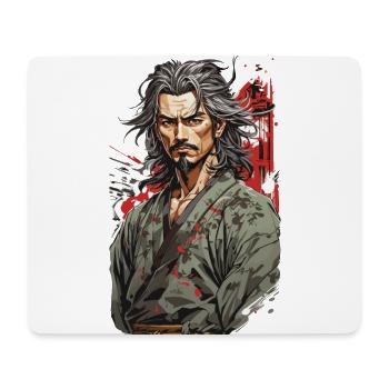Samurai Vintage Retro Kanji Art Design - Tapis de souris (format paysage) - blanc - Devant