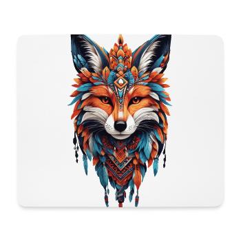 Fox Mandala Yoga Zen Spiritualité Méditation - Tapis de souris (format paysage) - blanc - Devant