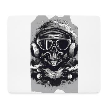 SkullGroove Beats 2 - Casque Morts-Vivants Métal - Tapis de souris (format paysage) - blanc - Devant