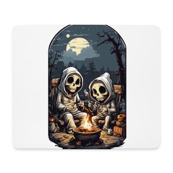 Lustige Skelette Halloween Lagerfeuer Party - Mousepad (Querformat) - Weiß - Vorne