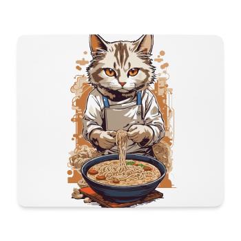 Kawaii Ramen Cat Japon Nourriture Streetwear Esthétique - Tapis de souris (format paysage) - blanc - Devant
