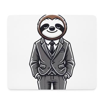 Chill Sloth in Suit Illustration - Mouse Pad (horizontal) - white - Front
