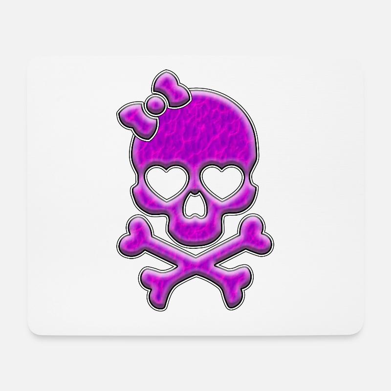 Pink Lady Skull | Schädel Totenkopf - Mousepad (Querformat) - Weiß