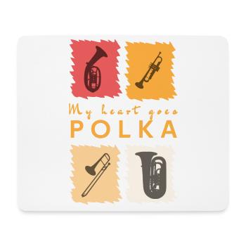 My heart goes Polka - Tapis de souris (format paysage) - blanc - Devant