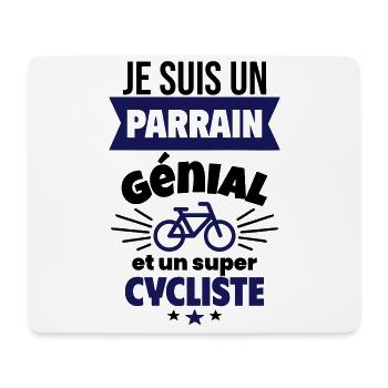 Parrain génial et super cycliste Vélo Cyclisme - Tapis de souris (format paysage) - blanc - Devant
