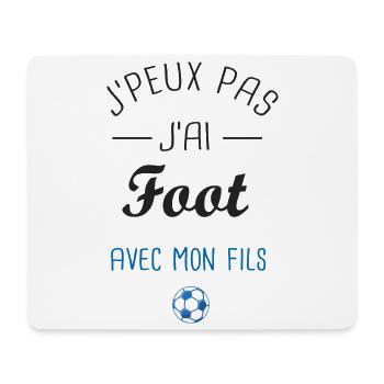J'peux pas j'ai Foot avec mon fils papa et fils - Tapis de souris (format paysage) - blanc - Devant