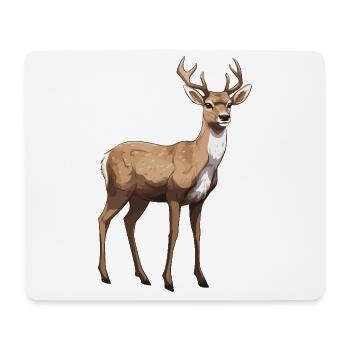 Hirsch Tier - Mousepad (Querformat) - Weiß - Vorne