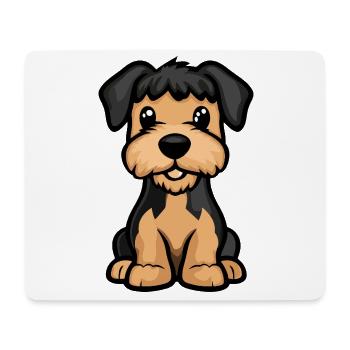 Airedale Terrier Chien Mignon - Tapis de souris (format paysage) - blanc - Devant