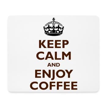 Keep Calm & Enjoy Coffee - Tapis de souris (format paysage) - blanc - Devant