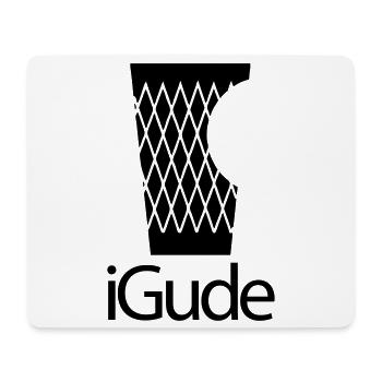 iGude - Geripptes schwarz - Mousepad (Querformat) - Weiß - Vorne