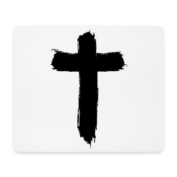 Kreuz Design im Graffiti-Style - Mousepad (Querformat) - Weiß - Vorne
